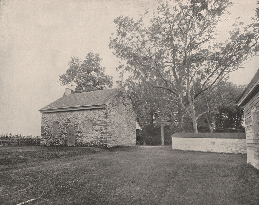 Stony Brook Quaker meeting house, Princeton battlefield, New Jersey 1895 print